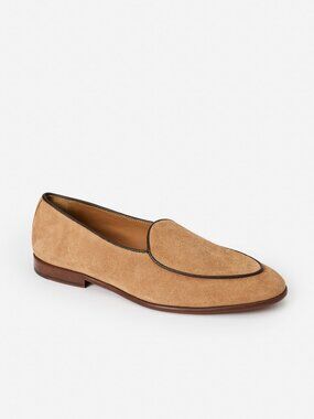 J McLaughlin Oskar Suede Belgian Loafers - Camel NEW